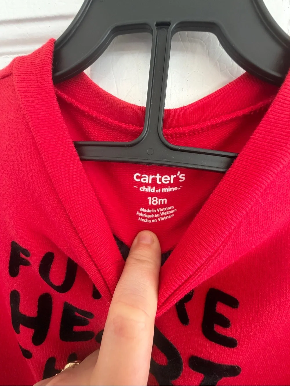Carter's Boys Red Sweatshirt with Black Heart Joggers Set